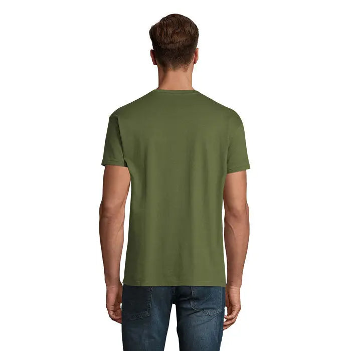 Tricou imperial men 190g olive green din bumbac cu gat rotund si maneci scurte