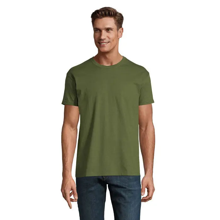Tricou imperial men 190g olive green din bumbac cu guler rotund, potrivit pentru uz casual