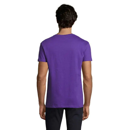 Tricou imperial men 190g bumbac mov cu gat rotund clasic si maneci scurte