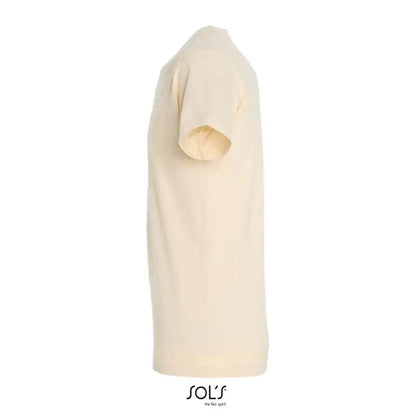 Tricou imperial men 190g crem scurt cu maneci si decolteu rotund simplu din material de calitate