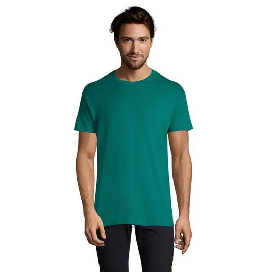 Tricou imperial men 190g în bumbac solid, culoare teal, croială clasică, ideal pentru uz casual