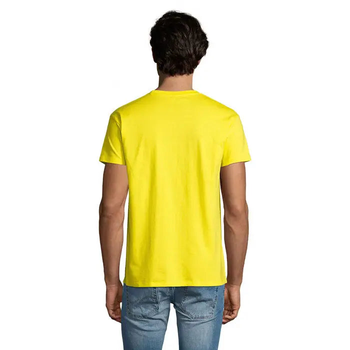 Tricou imperial men 190g galben viu cu mâneci scurte și guler rotund din bumbac 190g