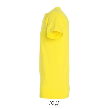 Tricou imperial men 190g de bărbați galben luminos, maneci scurte, design clasic cu decolteu rotund din bumbac