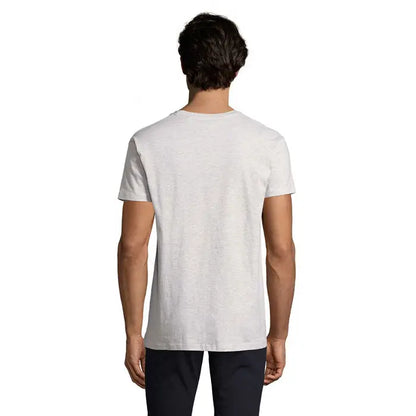 Tricou imperial men 190g bărbați gri deschis cu mâneci scurte și material texturat subtil