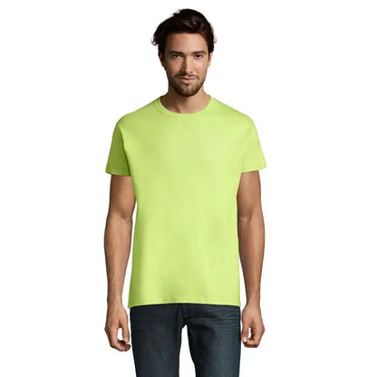 Tricou imperial men 190g barbati verde lime din bumbac moale cu gat rotund