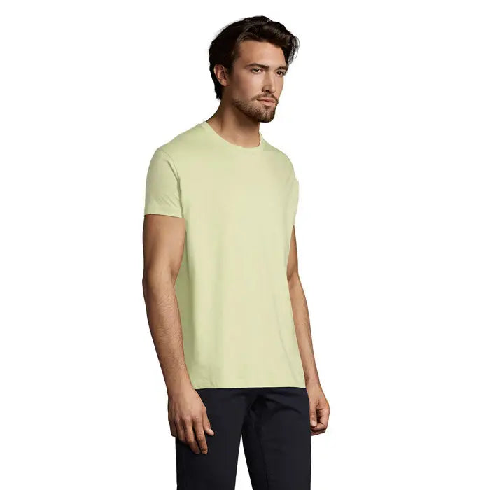 Tricou imperial men 190g verde deschis cu mâneci scurte și guler rotund din material ușor și confortabil