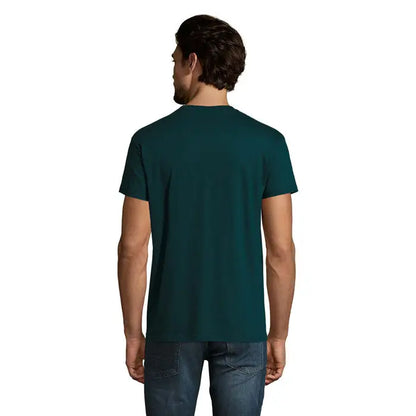 Tricou imperial men 190g verde închis cu mâneci scurte și guler rotund din bumbac de 190g