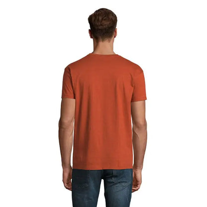 Tricou imperial men 190g bărbați, culoare portocalie solidă, mâneci scurte, material de calitate, guler rotund