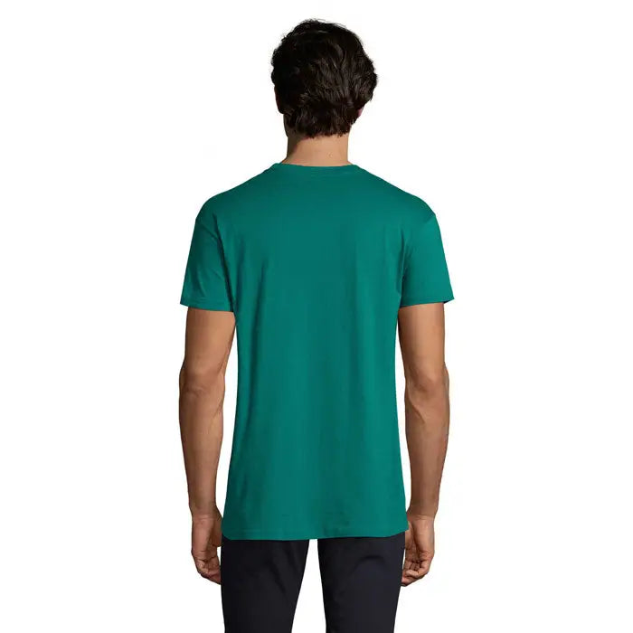 Tricou imperial men 190g solid teal cu mânecă scurtă și gât rotund din material rezistent pentru bărbați