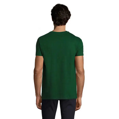 Tricou imperial men 190g verde închis solid cu mâneci scurte și guler rotund din material rezistent