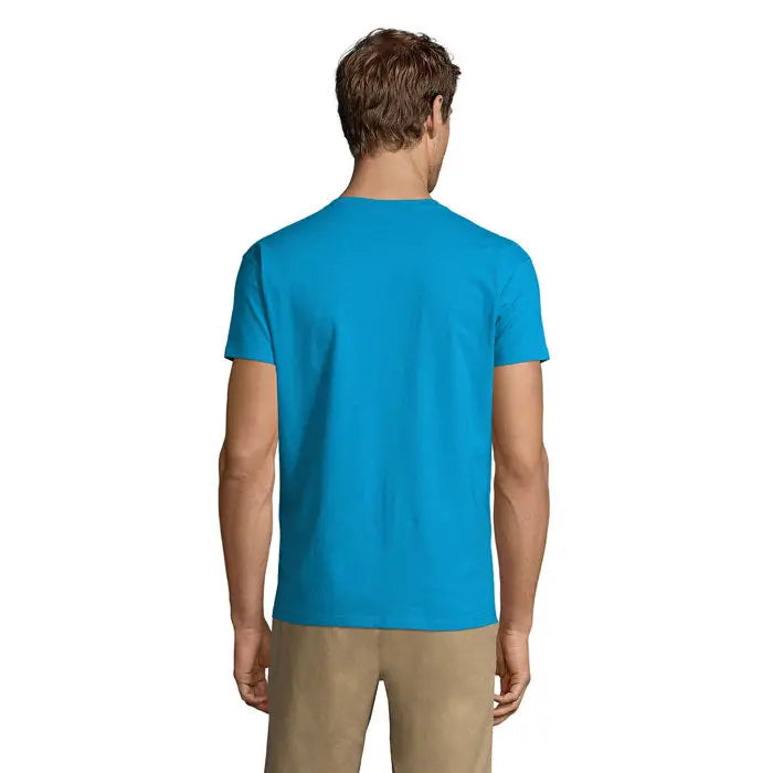 Tricou imperial men 190g vibrant turcoaz cu mâneci scurte și guler rotund din material ușor și respirabil