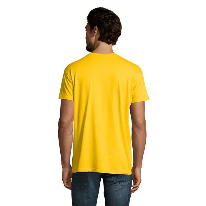 Tricou imperial men 190g bărbați galben deschis cu mâneci scurte și guler rotund din bumbac 190g