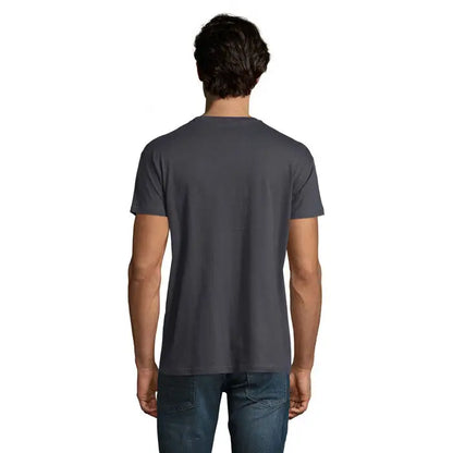 Tricou imperial men 190g bărbați culoare gri închis cu mâneci scurte și guler rotund din bumbac 190g