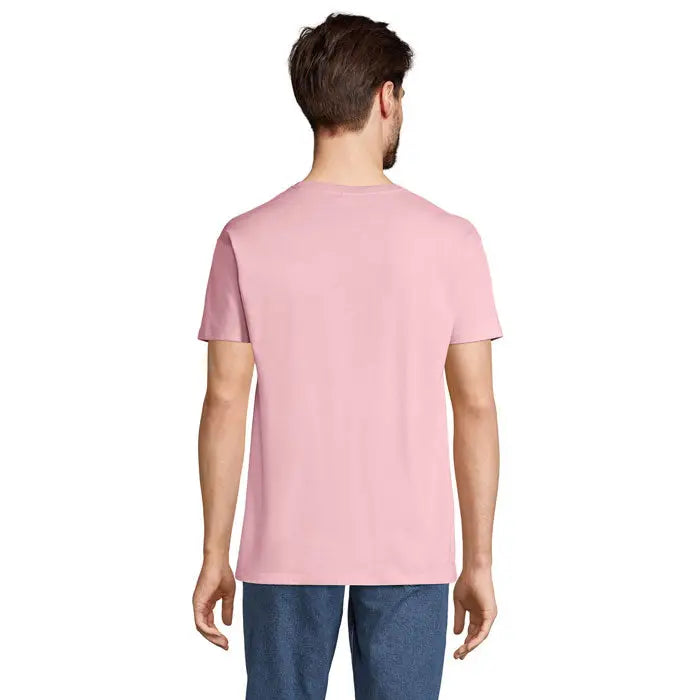 Tricou imperial men 190g roz deschis cu mâneci scurte și guler rotund din bumbac moale