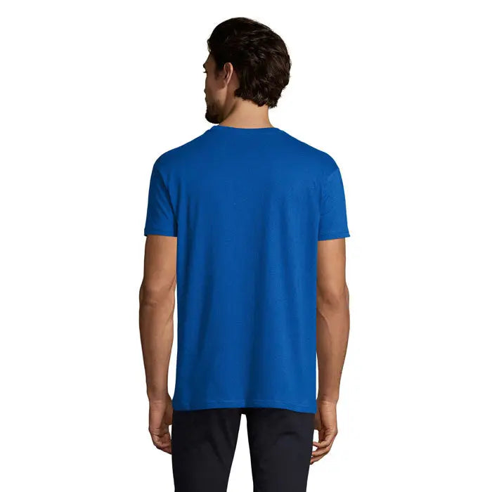 Tricou imperial men 190g solid royal blue cu mâneci scurte și guler rotund din bumbac rezistent