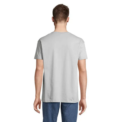 Tricou imperial men 190g gri deschis din bumbac moale cu maneci scurte si decolteu rotund