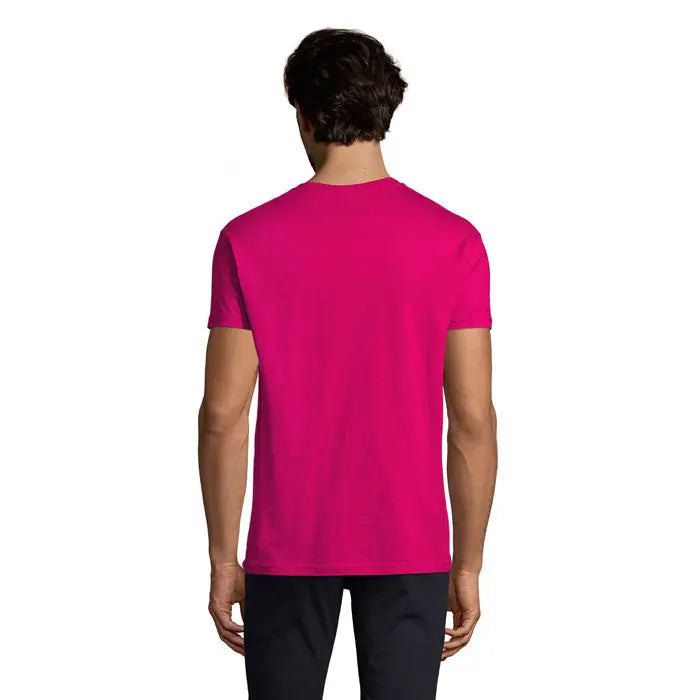 Tricou imperial men 190g vibrant fuchsia cu mâneci scurte și guler rotund din bumbac de calitate