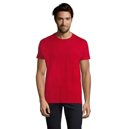 Tricou imperial men 190g roșu vibrant cu mânecă scurtă și guler rotund din bumbac moale