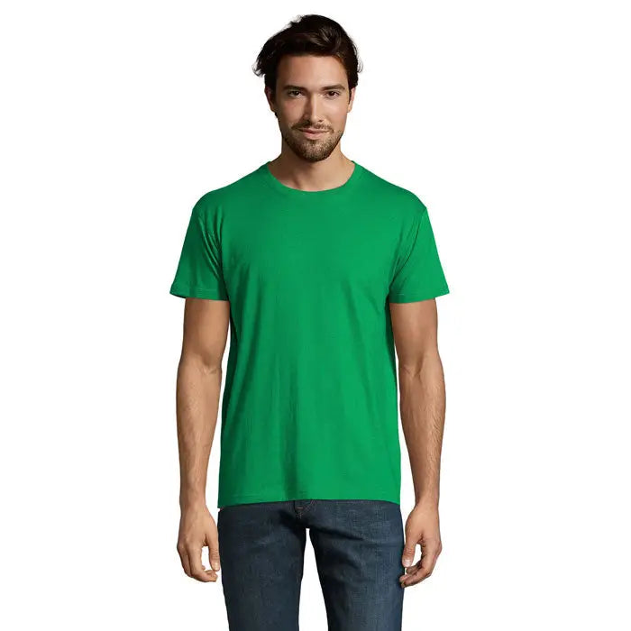 Tricou imperial men 190g verde viu cu mâneci scurte și guler rotund din bumbac moale