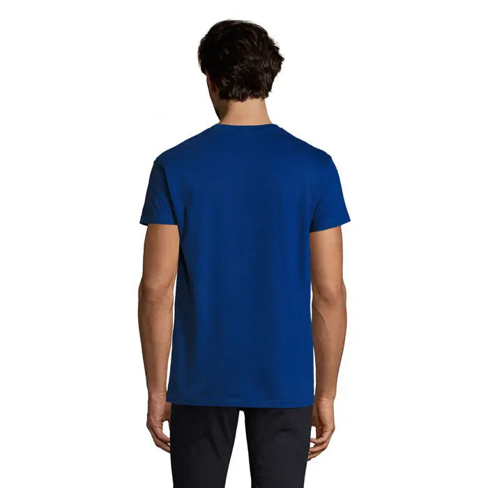 Tricou imperial men 190g albastru royal închis bărbați mânecă scurtă guler rotund din bumbac solid