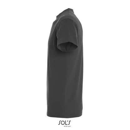 Tricou imperial men 190g bărbați gri închis din bumbac moale cu mânecă scurtă și guler rotund