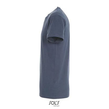 Tricou imperial men 190g bărbați gri închis cu mâneci scurte din bumbac moale cu guler rotund