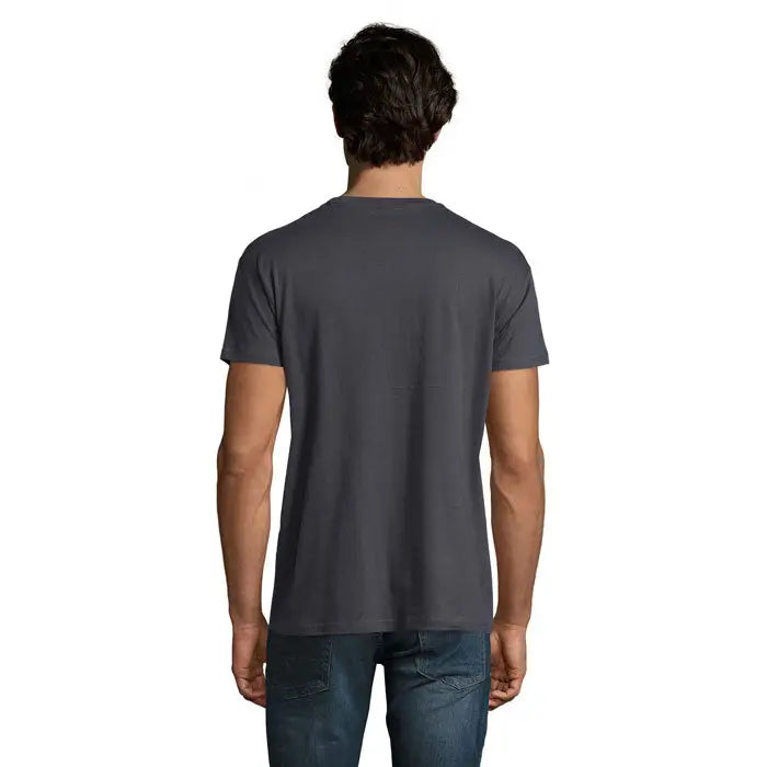 Tricou imperial men 190g bărbați de culoare gri închis cu mâneci scurte și guler rotund din bumbac
