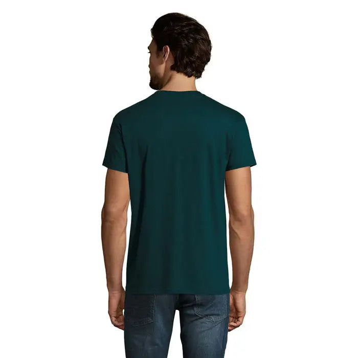 Tricou imperial men 190g verde închis cu mâneci scurte și guler rotund din material confortabil