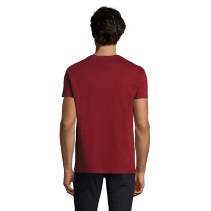Tricou imperial men 190g pentru barbati rosu solid cu maneci scurte si decolteu rotund din material rezistent