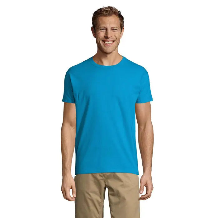 Tricou imperial men 190g turcoaz vibrant din bumbac moale cu decolteu rotund pentru bărbați