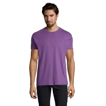 Tricou imperial men 190g purpuriu din bumbac moale cu guler rotund pentru barbati