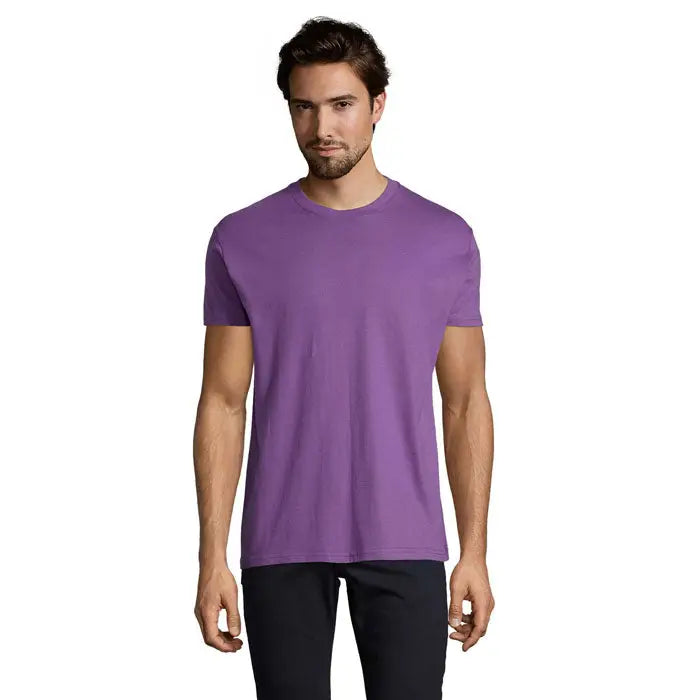 Tricou imperial men 190g mov cu guler rotund din bumbac moale pentru barbati