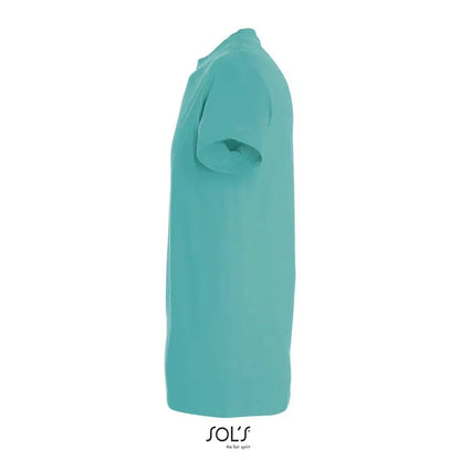 Tricou imperial men 190g bărbați solid teal din bumbac moale cu mâneci scurte și guler clasic rotund