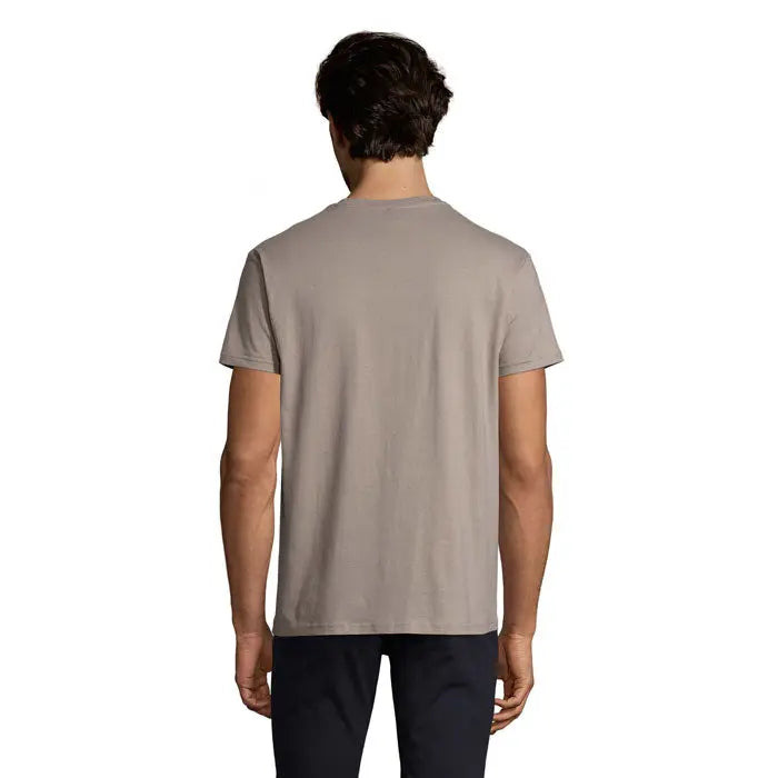 Tricou imperial men 190g bej cu maneci scurte si guler rotund din bumbac moale