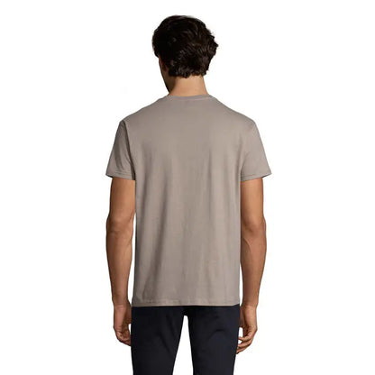 Tricou imperial men 190g bej cu maneci scurte si guler rotund din bumbac moale