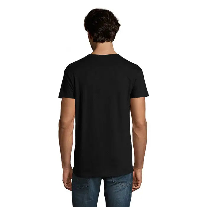 Tricou imperial men 190g negru cu mânecă scurtă și guler rotund din material confortabil și rezistent