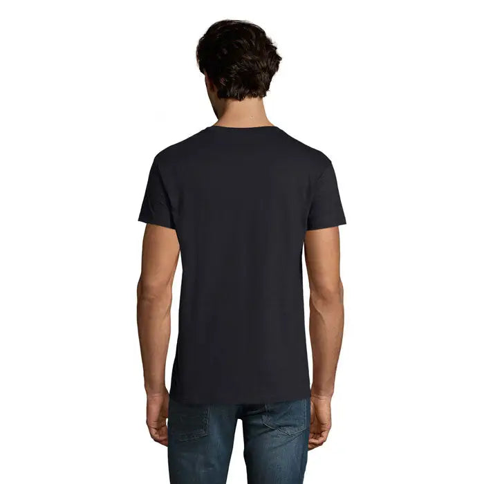 Tricou imperial men 190g negru cu mâneci scurte și gât rotund din bumbac de 190g