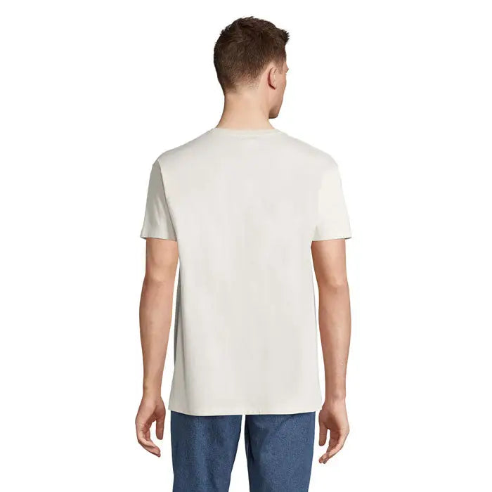 Tricou Imperial Men 190g bumbac simplu culoare off-white cu guler rotund si maneci scurte