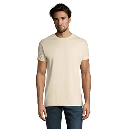 Tricou IMPERIAL MEN 190g simplu, crem, cu guler rotund și material ușor și fin