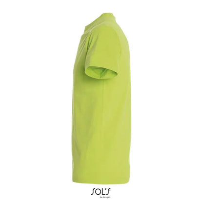 Tricou imperial men 190g lime verde vibrant din bumbac moale cu maneci scurte si gat rotund clasic