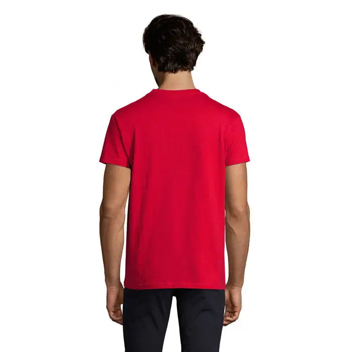 Tricou imperial men 190g roșu vibrant cu mânecă scurtă și guler rotund din bumbac moale
