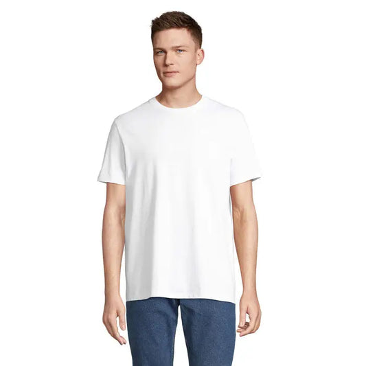 Tricou legend organic 175g alb cu guler rotund din bumbac pentru utilizare confortabila zilnica