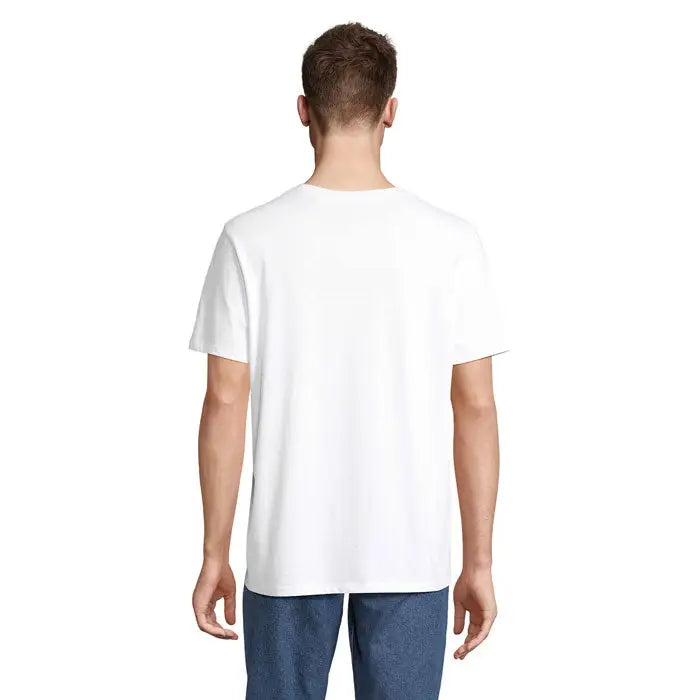 Tricou legend organic alb din bumbac 175g cu guler rotund simplu si maneci scurte