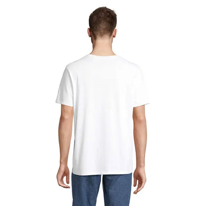 Tricou legend organic alb din bumbac 175g cu guler rotund simplu si maneci scurte