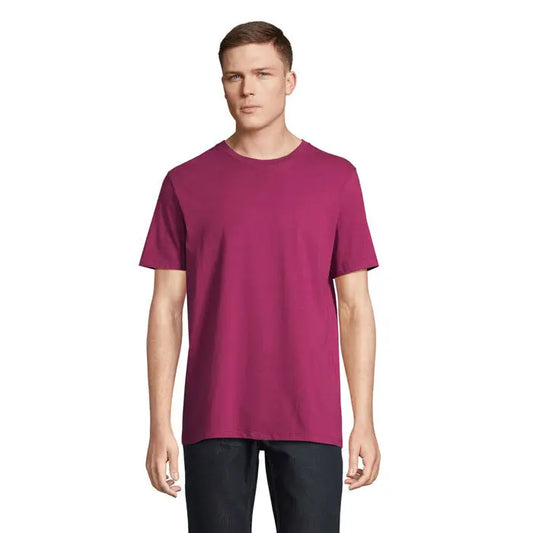 Tricou bărbați magenta legend organic 175g din bumbac moale cu guler rotund