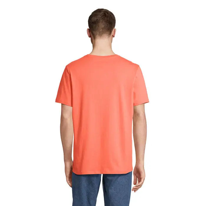 Tricou legend organic 175g coral din bumbac cu mânecă scurtă și guler simplu rotund