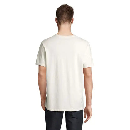 Tricou legend organic 175g din bumbac crem cu decolteu rotund simplu si maneci scurte