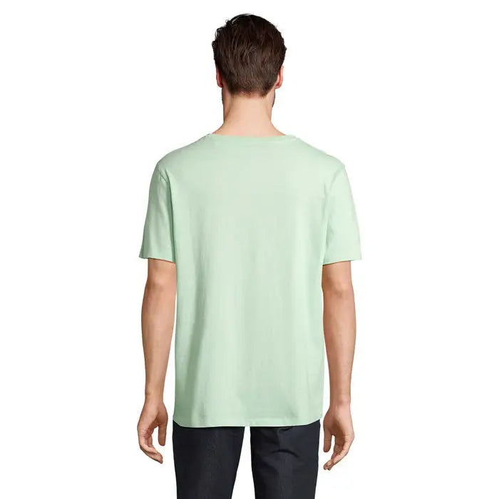 Tricou legend organic 175g verde deschis din bumbac cu mâneci scurte și guler rotund simplu