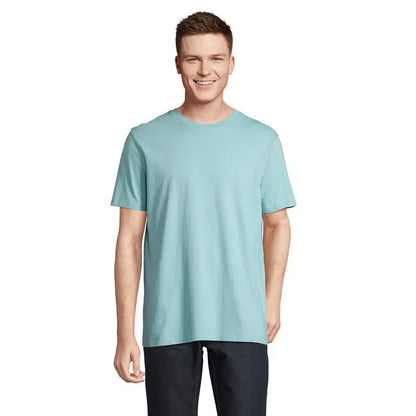 Tricou legend organic 175g bărbați culoare teal deschis cu croială lejeră și materiale organice moi