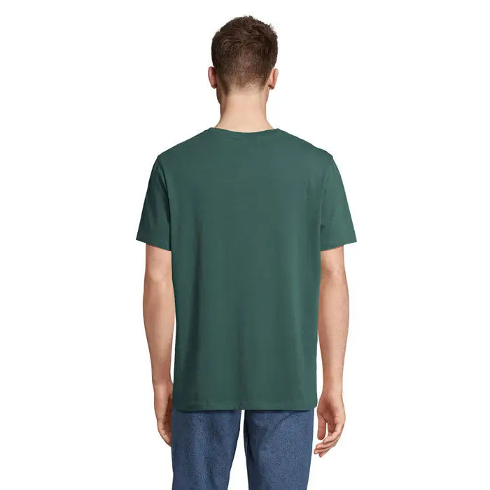 Tricou legend organic 175g verde închis cu mânecă scurtă și guler rotund din bumbac moale